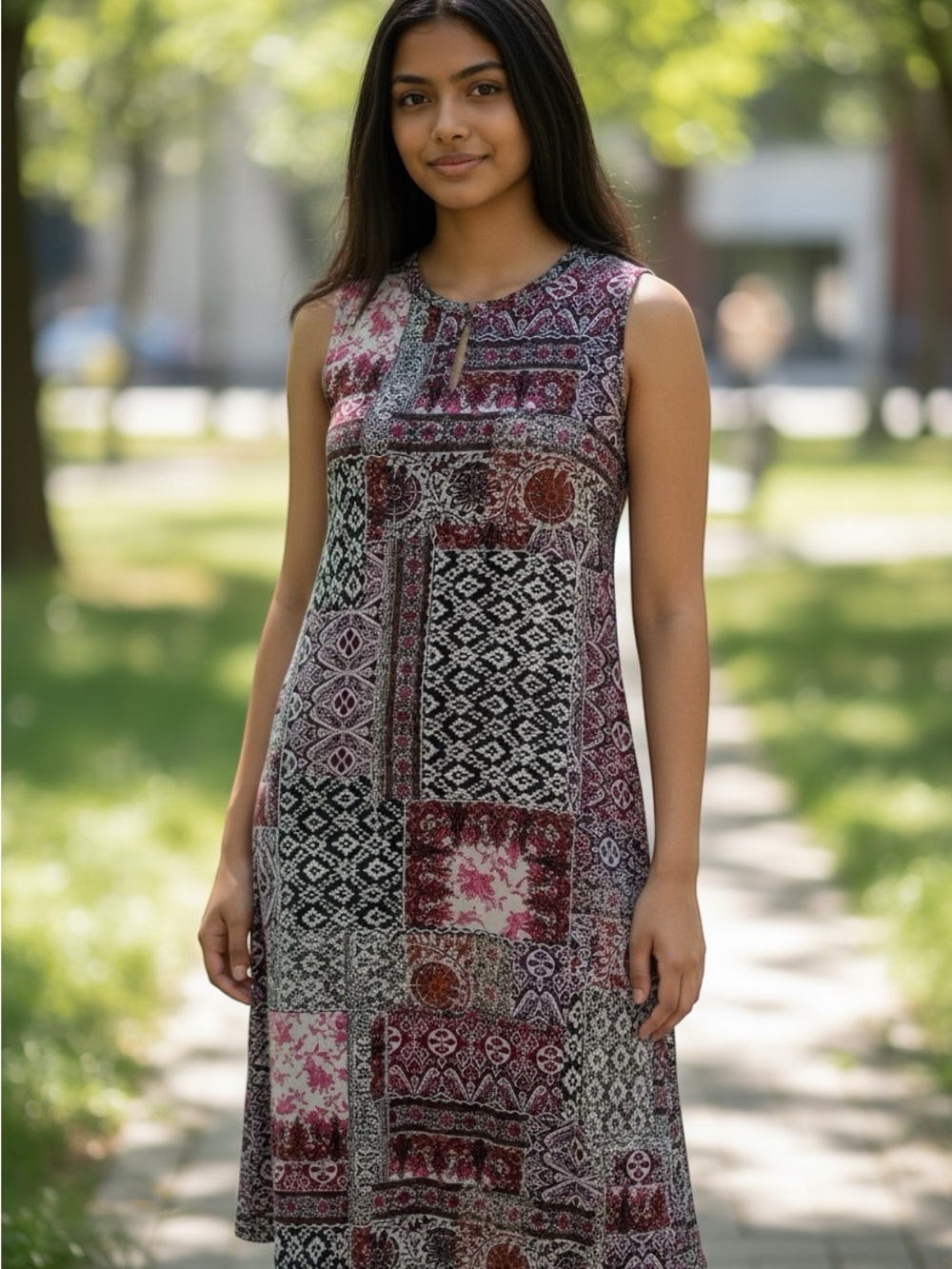 J. Jill Sleeveless Patchwork Dress